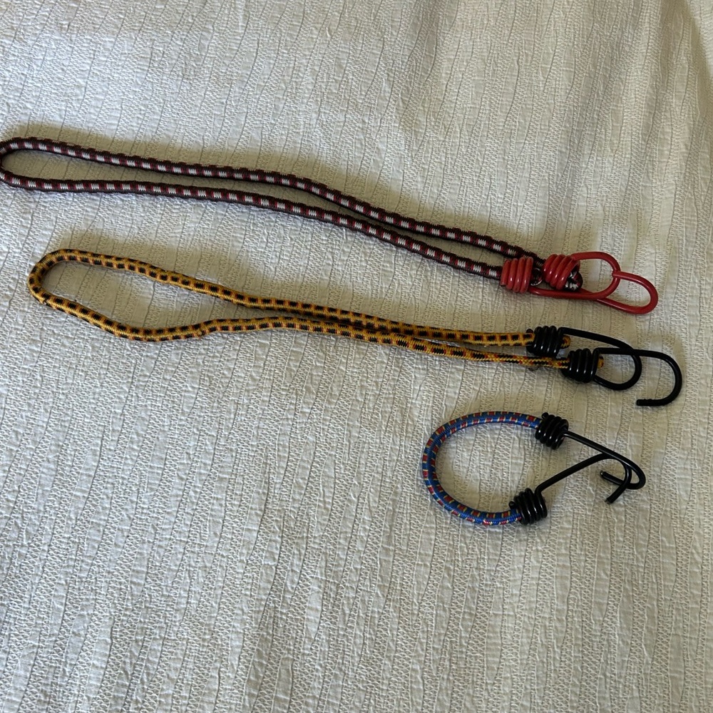 Set of Three Bungee Cords with Hooks